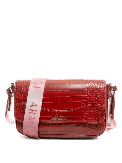 ARMANI EXCHANGE CROCO PRINT shoulder bag ruby refraction - Women’s Bags