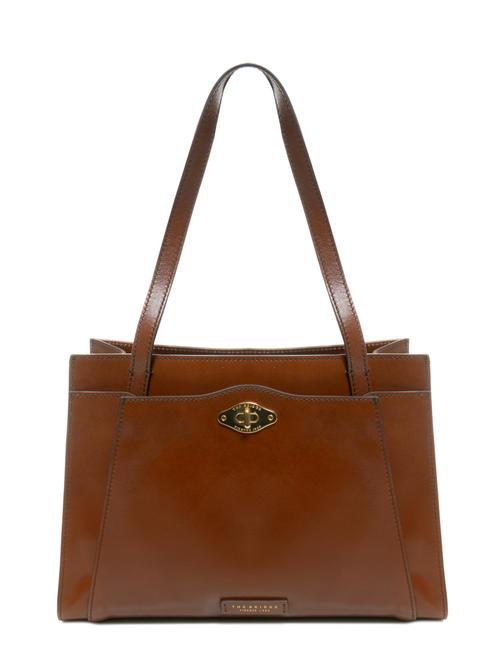 THE BRIDGE BARBARA Leather shopping bag BROWN - Women’s Bags