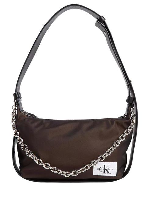 CALVIN KLEIN CK JEANS Nylon Shoulder bag, with chain dark chestnut iridescent - Women’s Bags