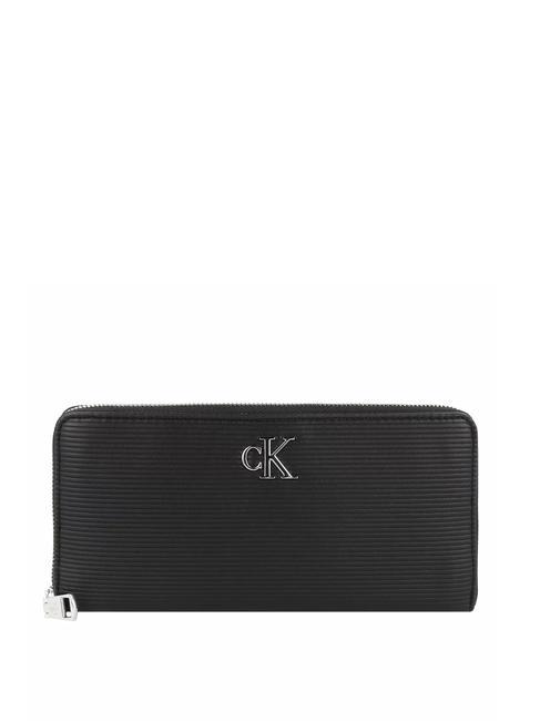 CALVIN KLEIN CK JEANS Minimal Monogram  Zip Around Wallet black - Women’s Wallets