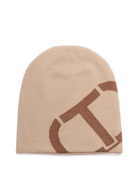 TWINSET BICOLOR Knitted hat pecan brown - Hats