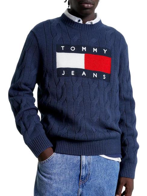 TOMMY HILFIGER TOMMY JEANS Relaxed Flag Sweater BLUE - Men's Sweaters