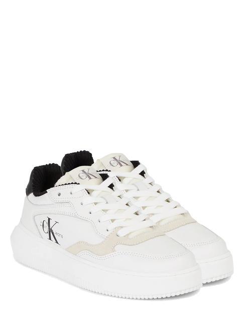 CALVIN KLEIN CK JEANS CHUNKY CUPSOLE Leather sneakers triple white - Women’s shoes