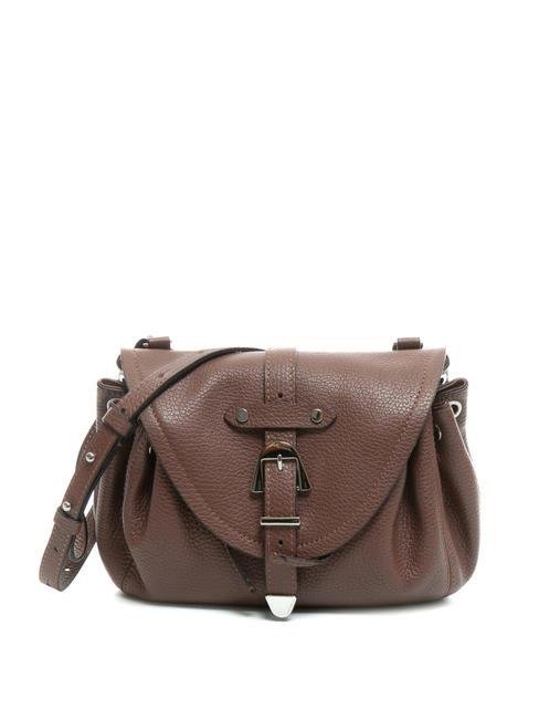COCCINELLE ALEGORIA Hammered leather shoulder bag carob - Women’s Bags