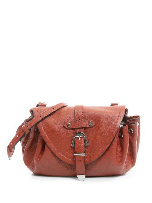 COCCINELLE ALEGORIA Hammered leather shoulder bag Maple - Women’s Bags