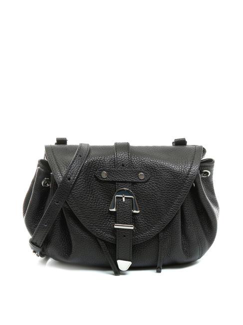COCCINELLE ALEGORIA Hammered leather shoulder bag Black - Women’s Bags