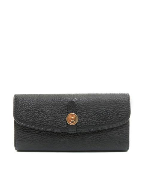 COCCINELLE DORA Medium grained leather wallet Black - Women’s Wallets