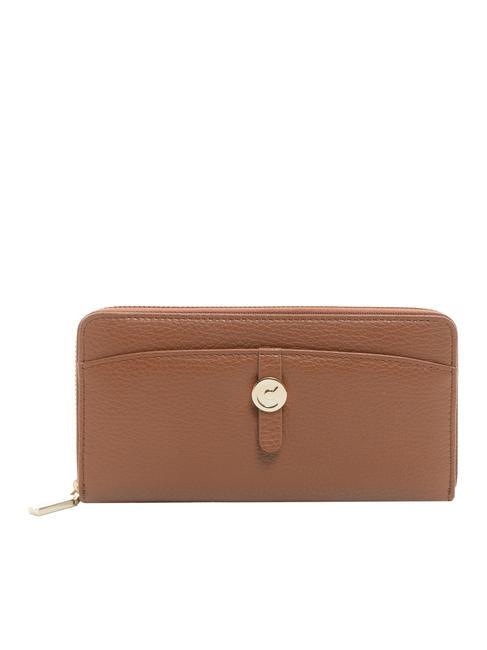 COCCINELLE DORA Large leather zip around wallet BRULE - Women’s Wallets