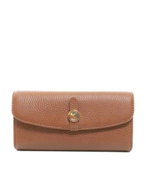 COCCINELLE DORA Medium grained leather wallet BRULE - Women’s Wallets