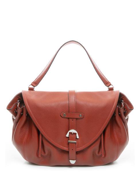 COCCINELLE ALEGORIA Hammered leather handbag Maple - Women’s Bags