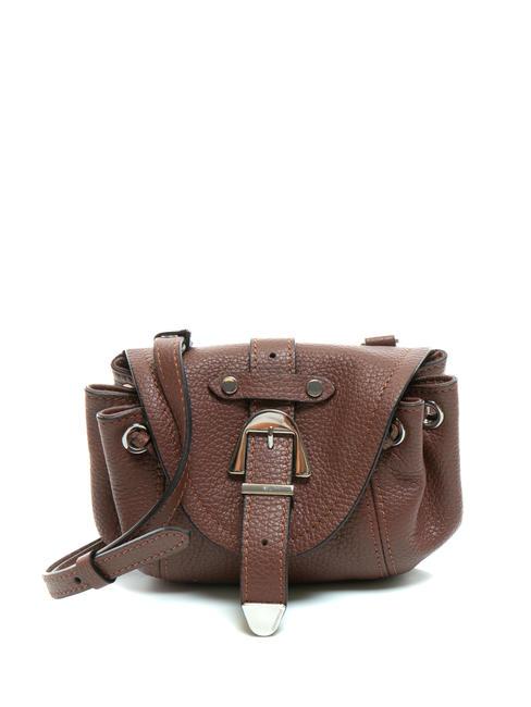 COCCINELLE ALEGORIA Hammered leather mini bag carob - Women’s Bags