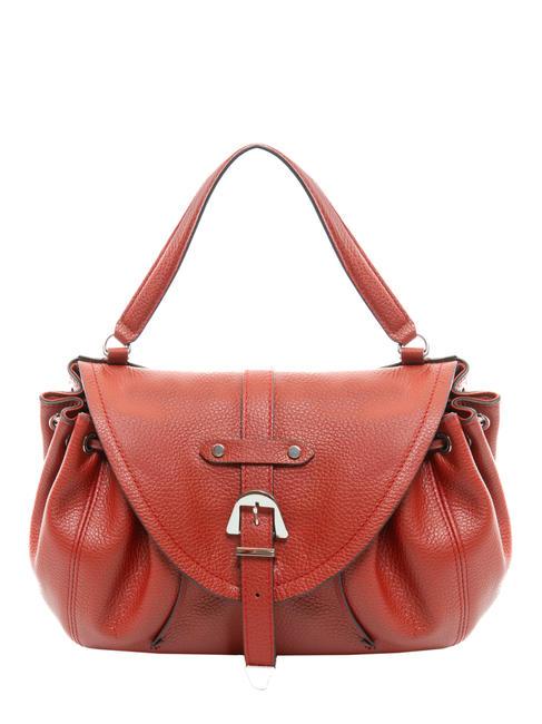 COCCINELLE ALEGORIA S Hammered leather handbag Maple - Women’s Bags