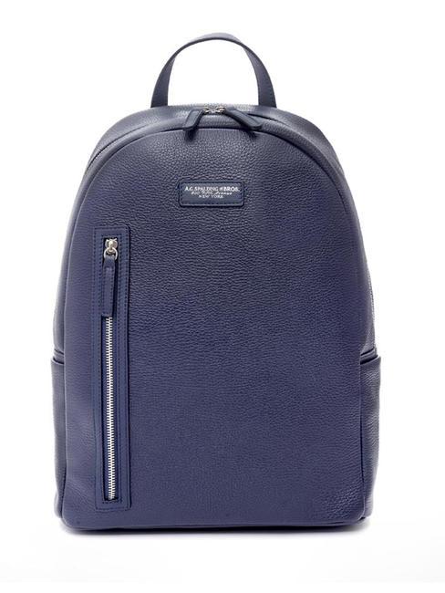SPALDING TOURIST 15" PC backpack, in leather blue - Laptop backpacks