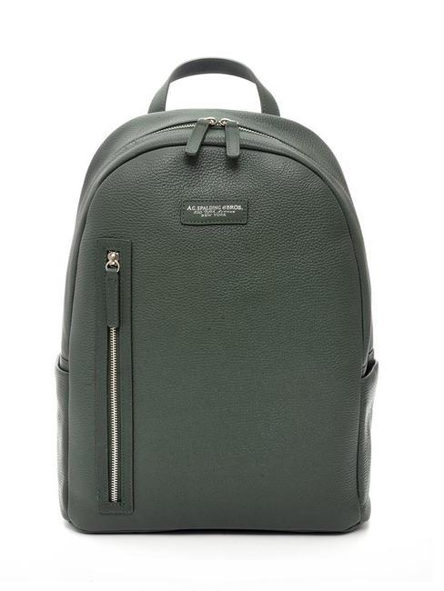 SPALDING TOURIST 15" PC backpack, in leather forest green - Laptop backpacks