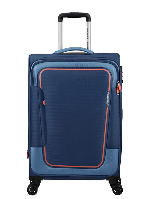 AMERICAN TOURISTER PULSONIC Medium expandable trolley COMBAT NAVY - Semi-rigid Trolley Cases