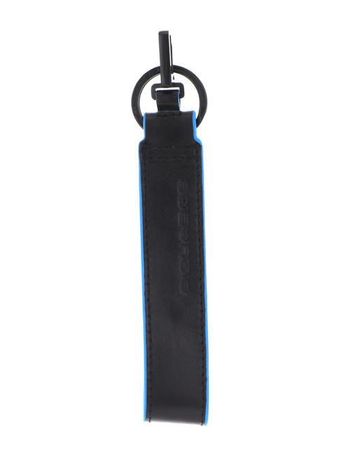 PIQUADRO B2 REVAMP Leather key ring with carabiner Black - Key holders