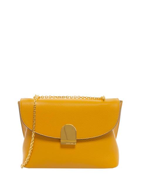 COCCINELLE BLOSSOM Hammered leather chain shoulder bag resin - Women’s Bags