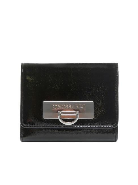 TRUSSARDI IVY CONTINENTAL Small shiny wallet BLACK - Women’s Wallets