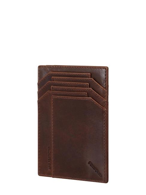 SAMSONITE VEGGY  Leather card holder dark brown - Men’s Wallets