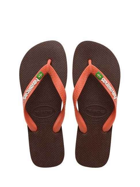 HAVAIANAS BRASIL LOGO Men's flip flops dark brown/ceramic - Unisex shoes