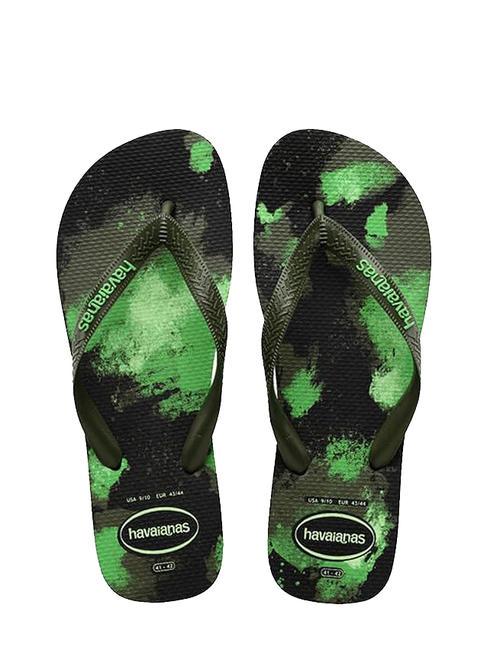 HAVAIANAS flip flops TOP CAMU black/moss - Unisex shoes