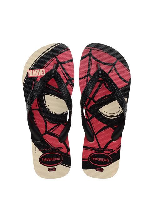 HAVAIANAS TOP MARVEL LOGOMANIA Rubber flip flops beige - Unisex shoes