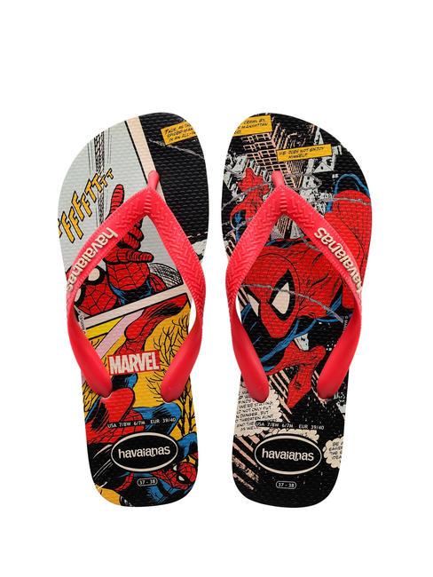 HAVAIANAS TOP MARVEL CLASSICS Rubber flip flops beige straw/red ruby - Unisex shoes