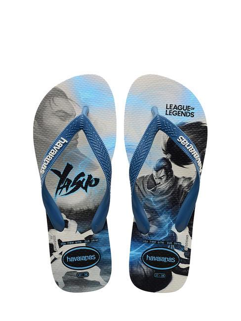 HAVAIANAS TOP LEAGUE OF LEGENDS Rubber flip flops white / blue comfy - Unisex shoes