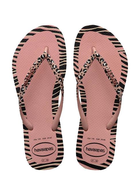 HAVAIANAS SLIM ANIMALS Flip flops CROCUS / ROSE - Women’s shoes