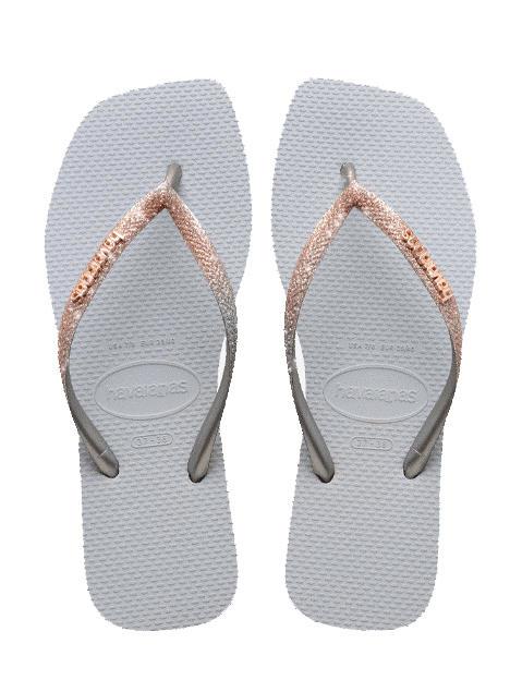 HAVAIANAS SQUARE GLITTER Flip flops ICE GRAY - Women’s shoes