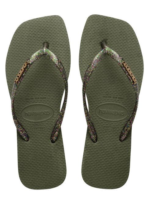 HAVAIANAS SQUARE LOGO Flip flops green - Women’s shoes