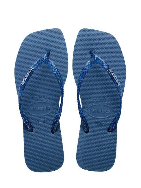 HAVAIANAS SQUARE LOGO Flip flops comfy blue - Women’s shoes