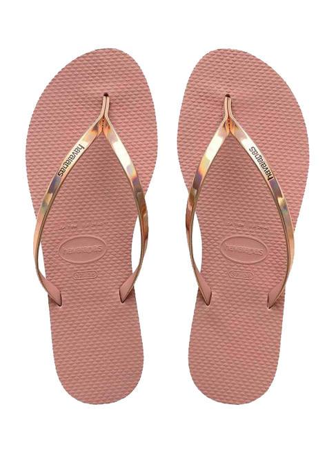 HAVAIANAS YOU METALLIC Rubber flip flops CROCUS / ROSE - Women’s shoes