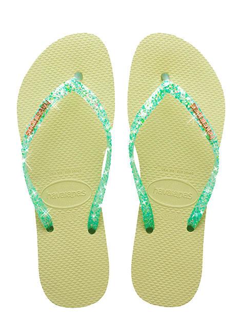 HAVAIANAS SLIM GLITTER FLOURISH Rubber flip flops green garden - Women’s shoes