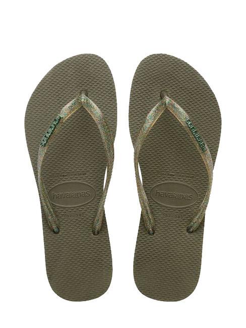 HAVAIANAS SLIM LOGO Flip flops green - Women’s shoes