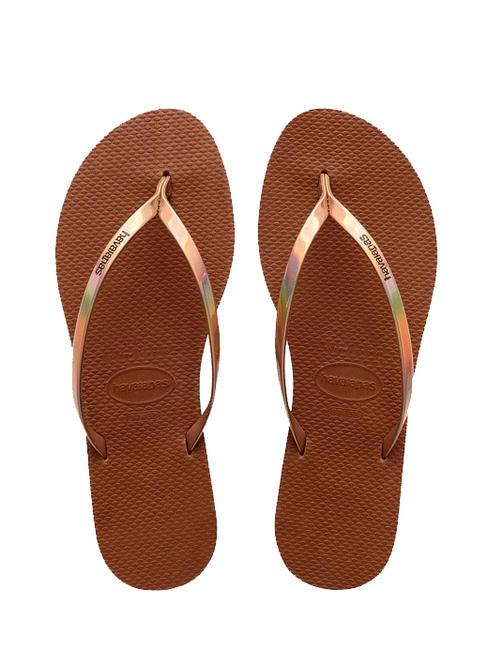 HAVAIANAS YOU METALLIC Rubber flip flops rust - Women’s shoes