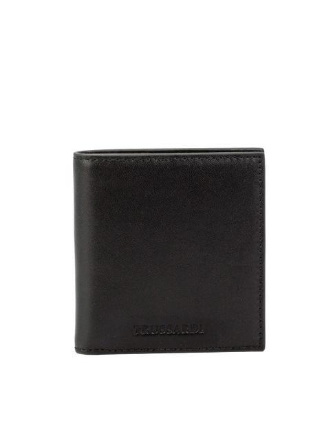 TRUSSARDI PARSEC Small leather wallet BLACK - Men’s Wallets