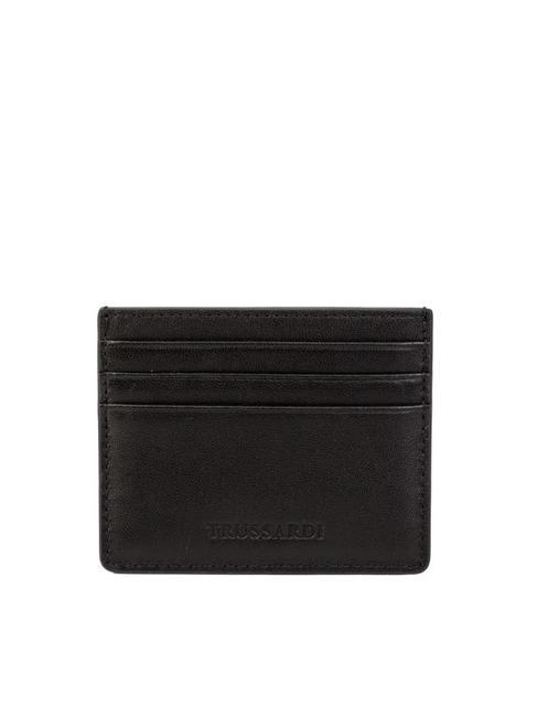 TRUSSARDI PARSEC Leather card holder BLACK - Men’s Wallets