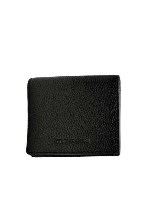 TRUSSARDI BIFOLD Pebbled leather wallet BLACK - Men’s Wallets