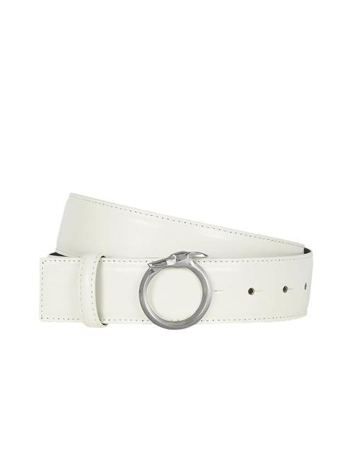 TRUSSARDI GREYHOUND  Made in Italy leather belt off-white - Belts