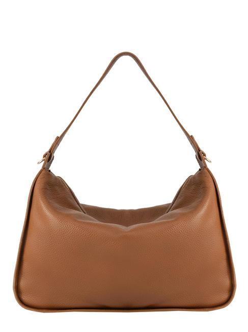 LESAC FRANCESCA Large dollar leather shoulder bag dark leather - Women’s Bags