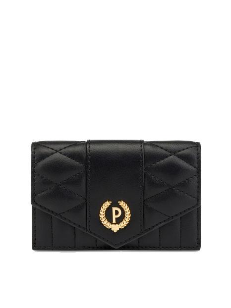 POLLINI CHECK AND LINES Zip card holder wallet Black - Women’s Wallets
