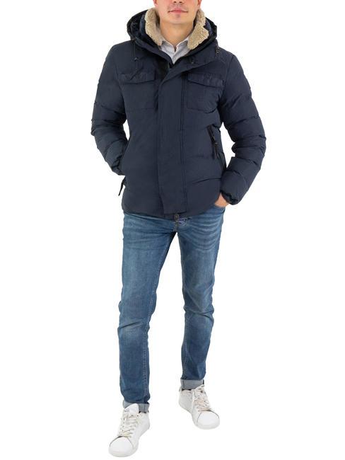 DEKKER GLENARD RC Down jacket with hood graphite blue - Men's down jackets