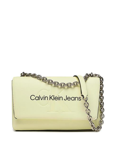 CALVIN KLEIN SCULPTED MONO Convertible bag with flap sherbert - Women’s Bags