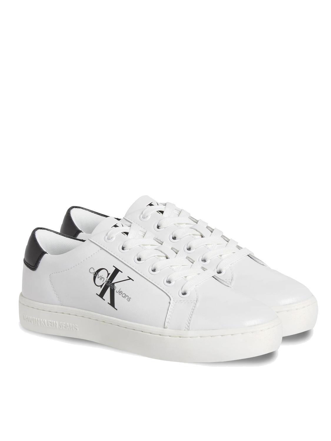 Calvin Klein Classic Cupsole Leather Sneakers Bright White Black