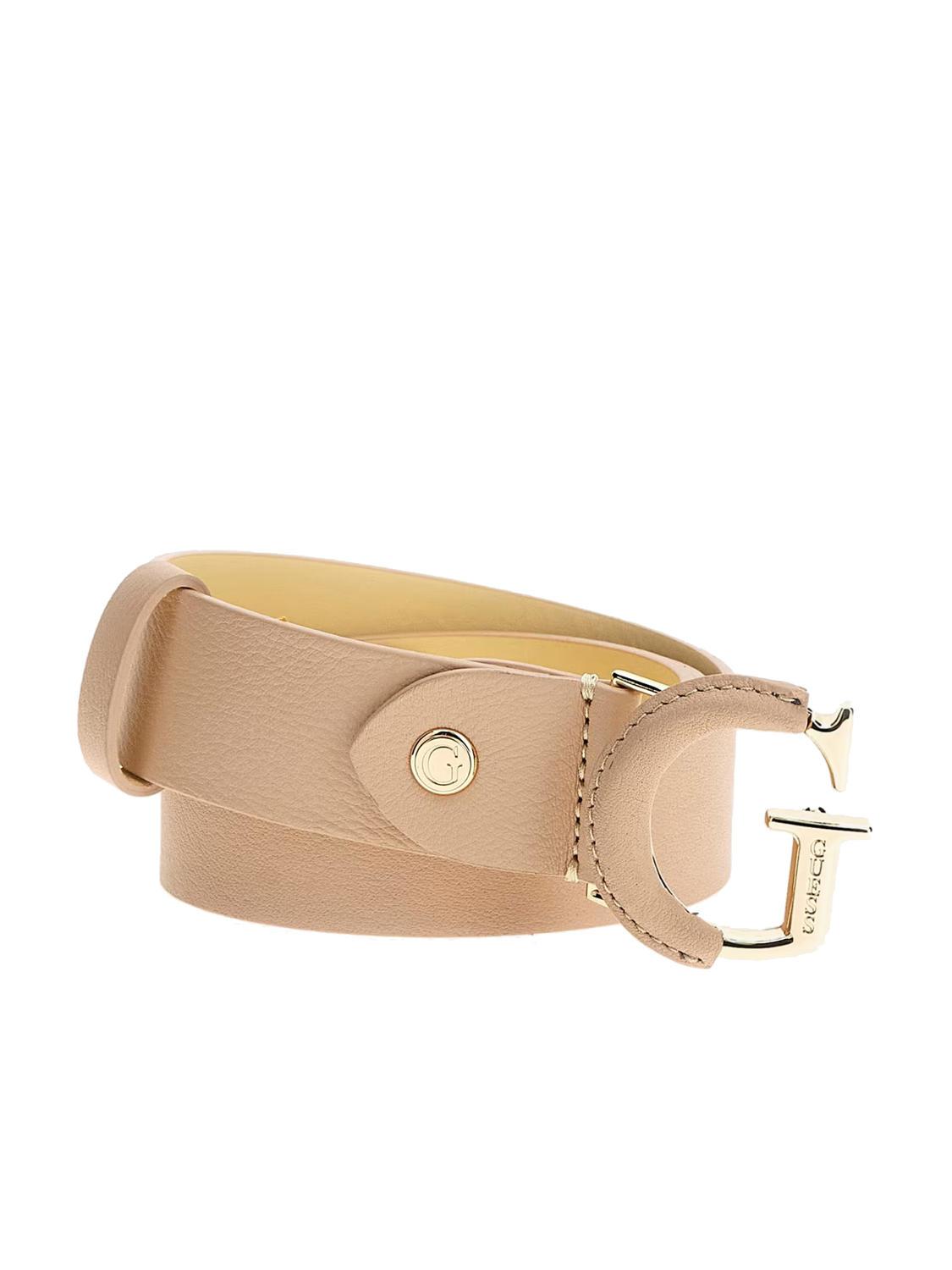 Guess G Buckle Shortenable Leather Belt Ivory Buy At Outlet Prices