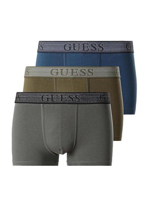 GUESS JOE Set of 3 boxers blue olive and grey - Men's briefs
