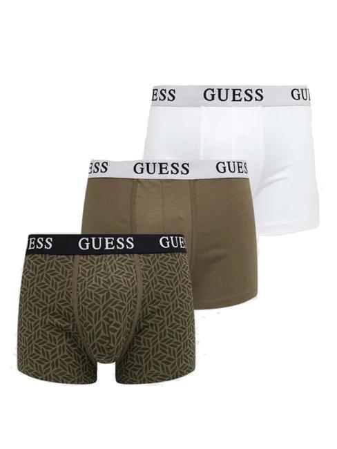 GUESS JOES Set of 3 cotton boxers army olive leaves - Men's briefs