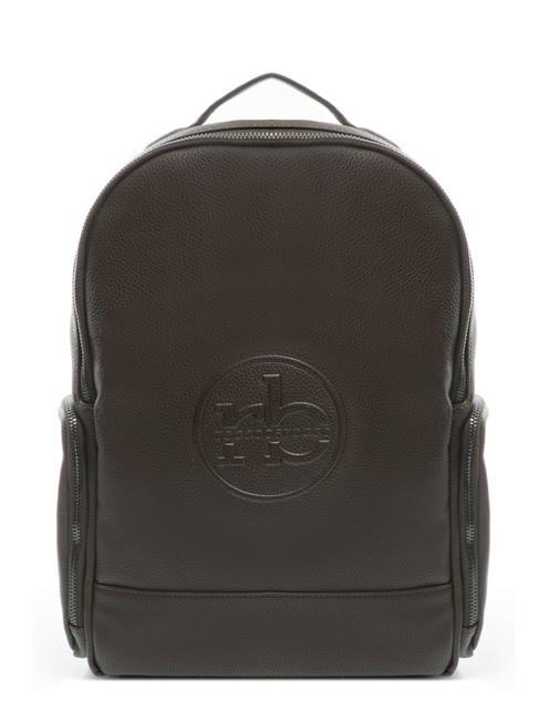 ROCCOBAROCCO ICARO Backpack with front logo dark brown - Backpacks