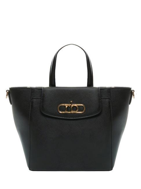 ROCCOBAROCCO LUCE Tote bag with shoulder strap and metal logo black - Women’s Bags